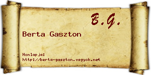 Berta Gaszton névjegykártya